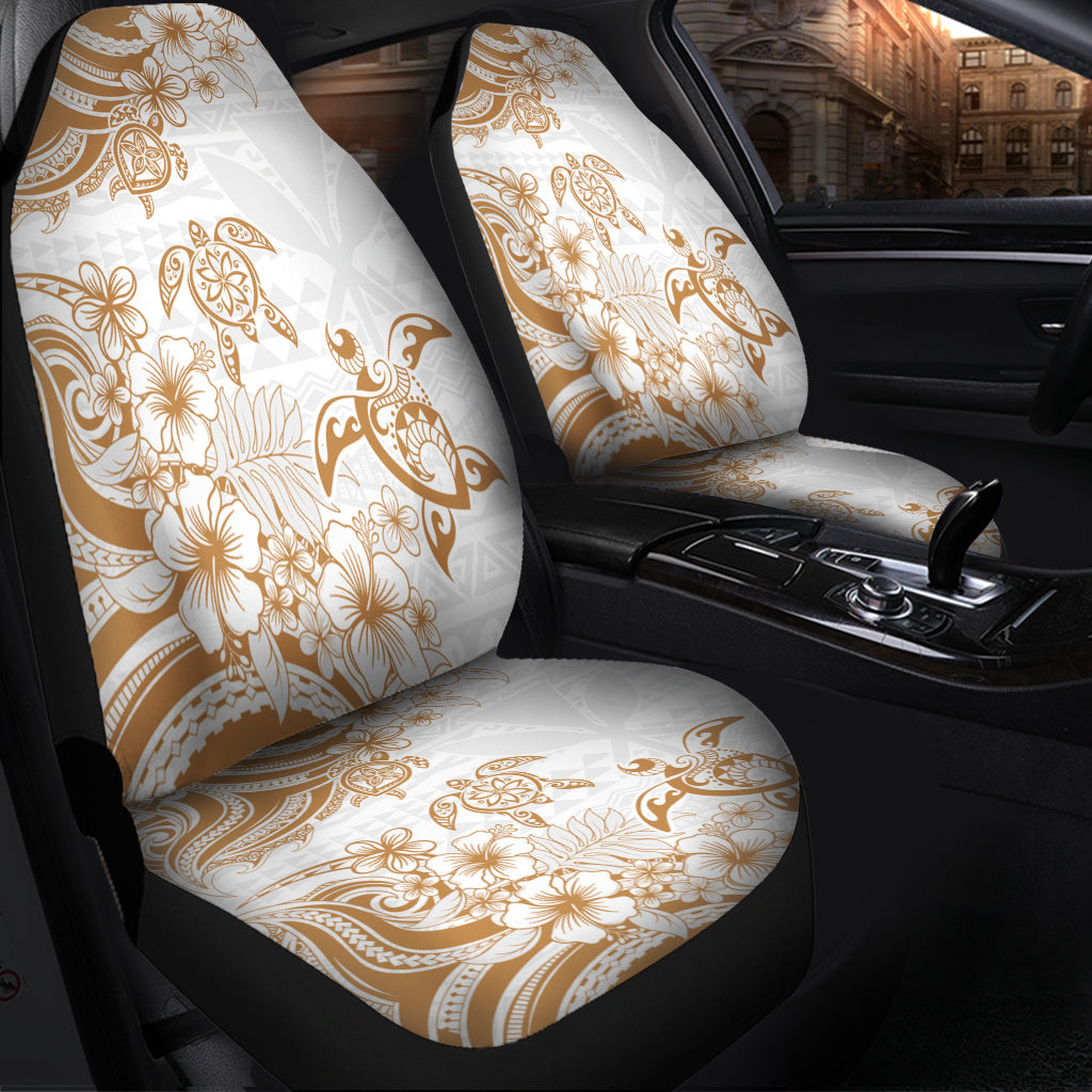 Hawaii Car Seat Covers Kanaka Maoli Hibiscus Polynesian Tribal Turtle Print Style