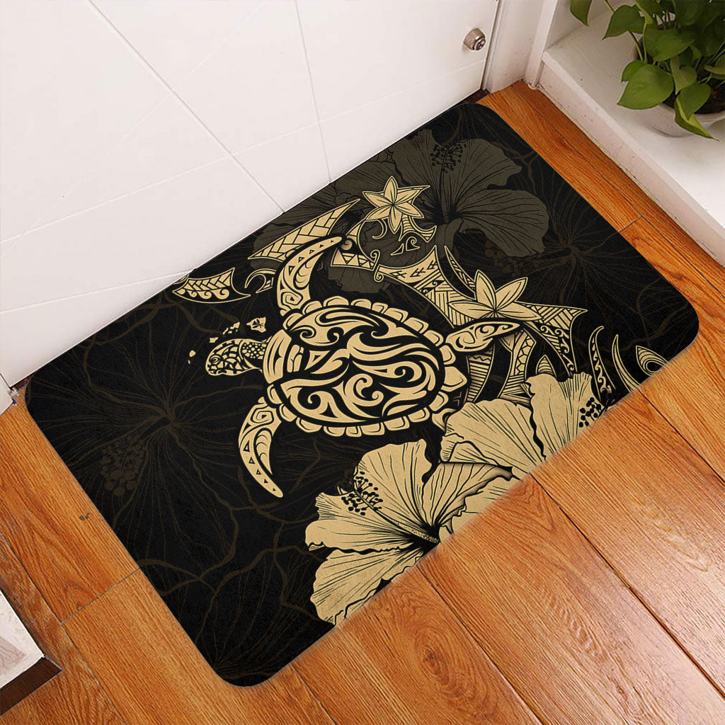Hawaii Doormat Golden Honu Hibiscus Serenity Style