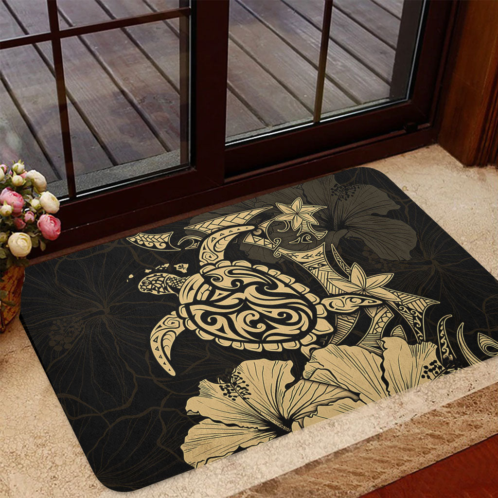 Hawaii Doormat Golden Honu Hibiscus Serenity Style