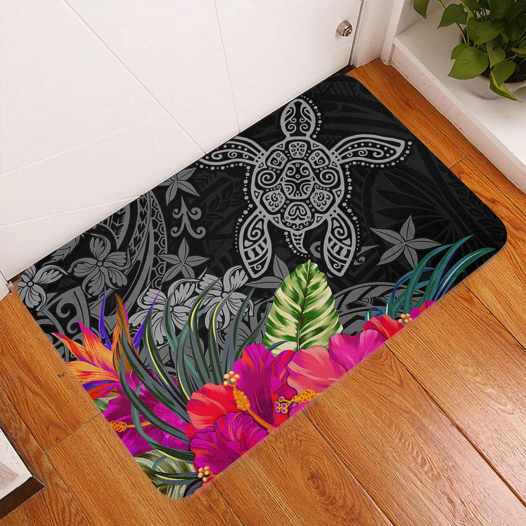 Hawaii Doormat Tropical Honu Hibiscus Garden Style