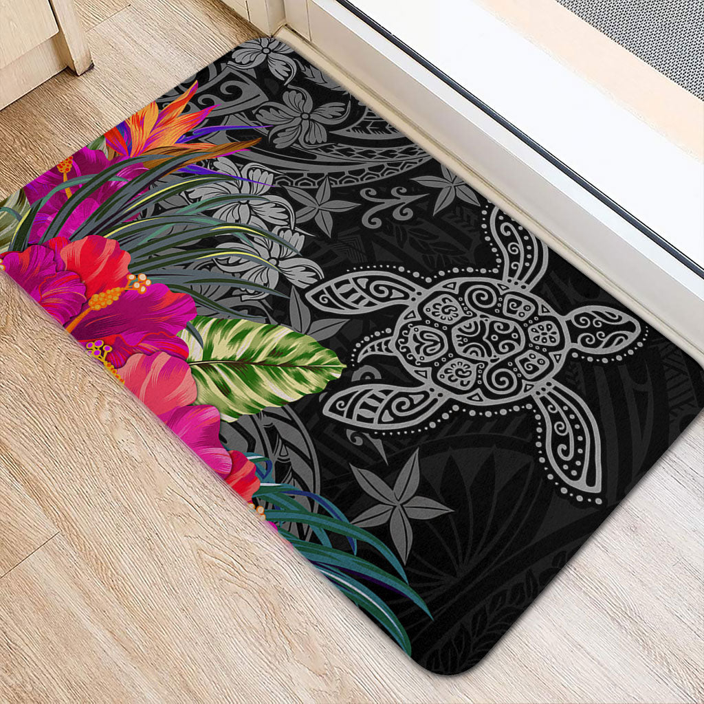 Hawaii Doormat Tropical Honu Hibiscus Garden Style
