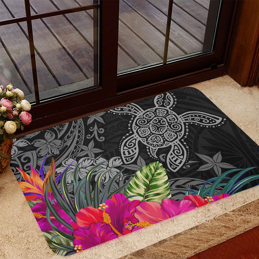 Hawaii Doormat Tropical Honu Hibiscus Garden Style
