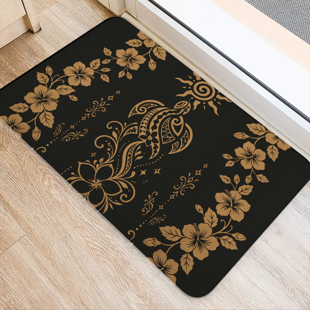Hawaii Doormat Vintage Honu Hibiscus Floral Elegance