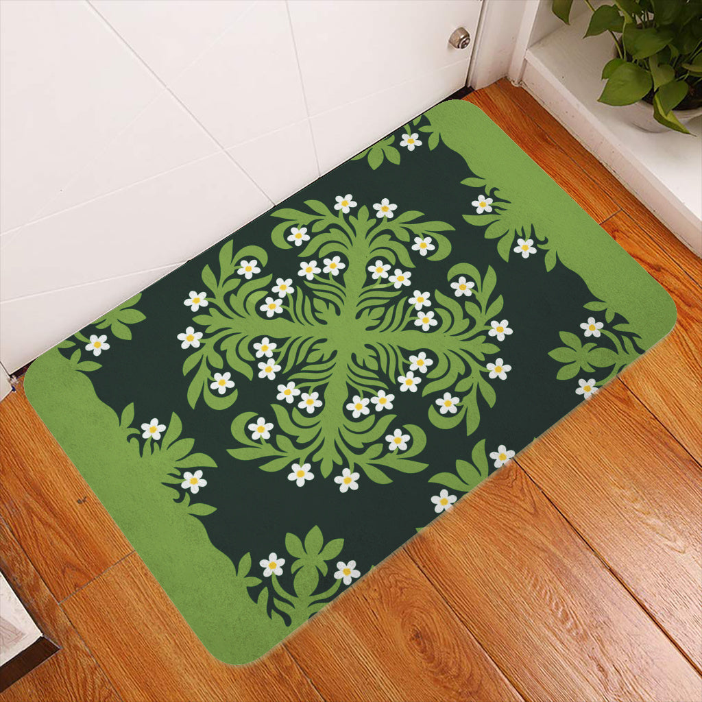 Hawaii Doormat Emerald Tropical Floral Garden Elegance