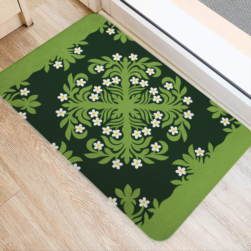 Hawaii Doormat Emerald Tropical Floral Garden Elegance