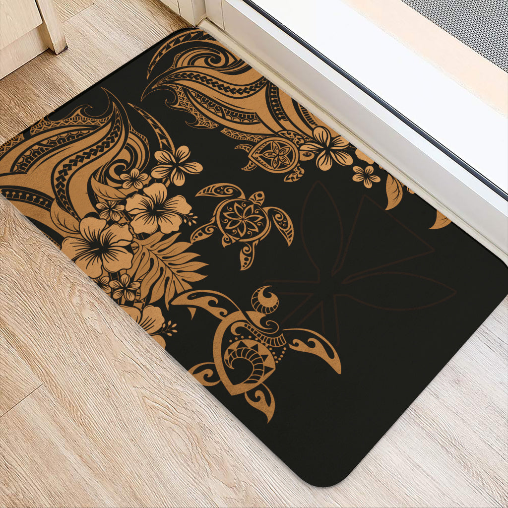 Hawaii Doormat Kanaka Maoli Hibiscus Polynesian Tribal Turtle Print Style