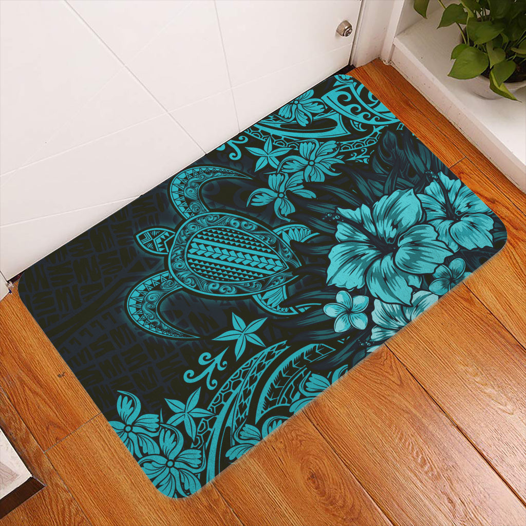Hawaii Doormat Turtle Hibiscus Polynesian Tribal Paradise
