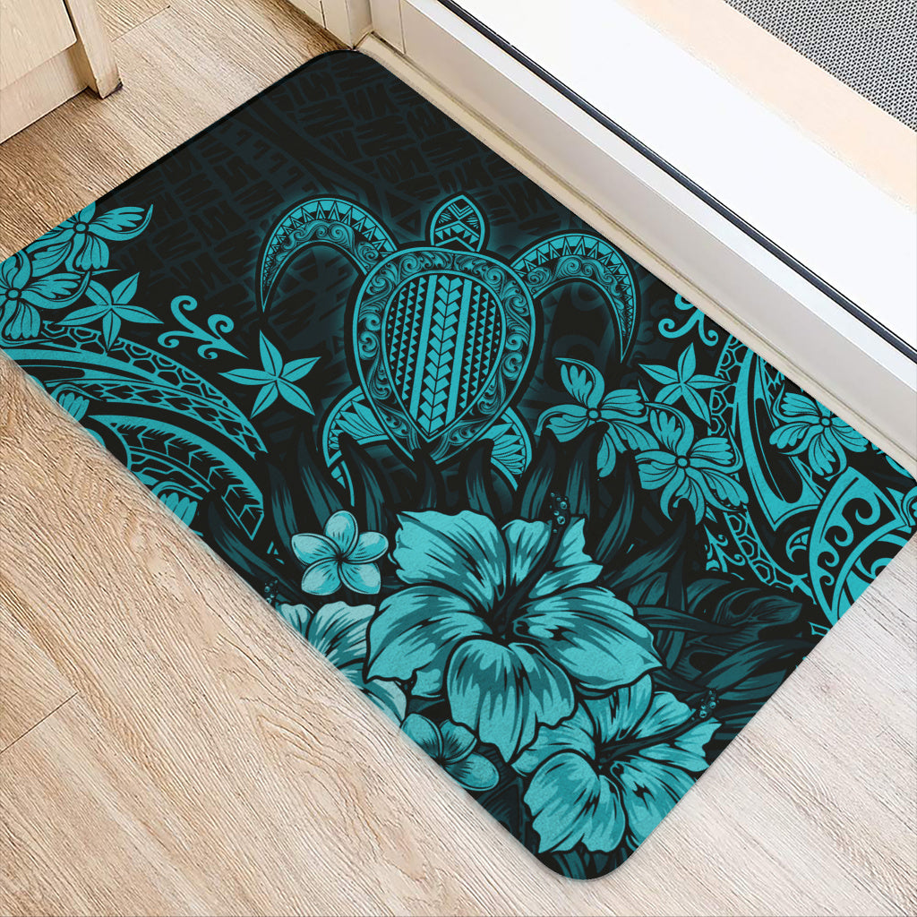 Hawaii Doormat Turtle Hibiscus Polynesian Tribal Paradise