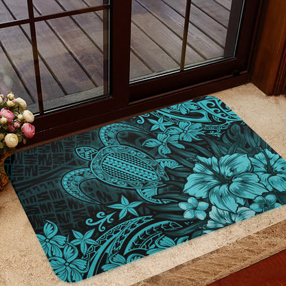 Hawaii Doormat Turtle Hibiscus Polynesian Tribal Paradise
