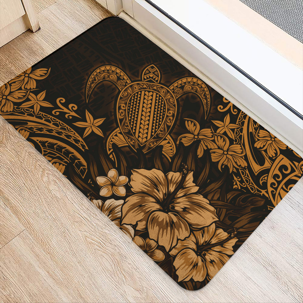 Hawaii Doormat Turtle Hibiscus Polynesian Tribal Paradise