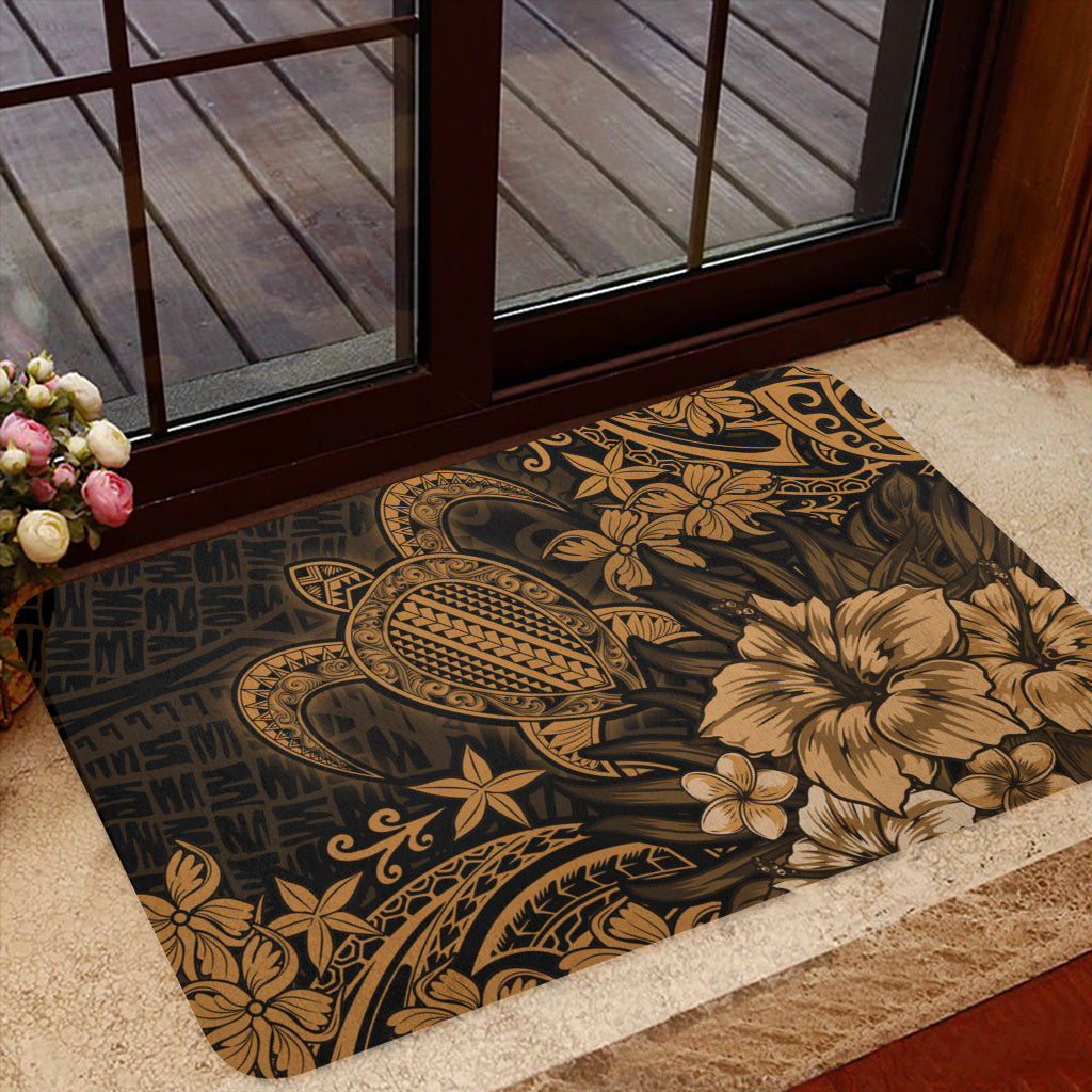 Hawaii Doormat Turtle Hibiscus Polynesian Tribal Paradise