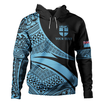 Fiji Hoodie Coat Of Arms Flag Masi Tapa Tribal Style