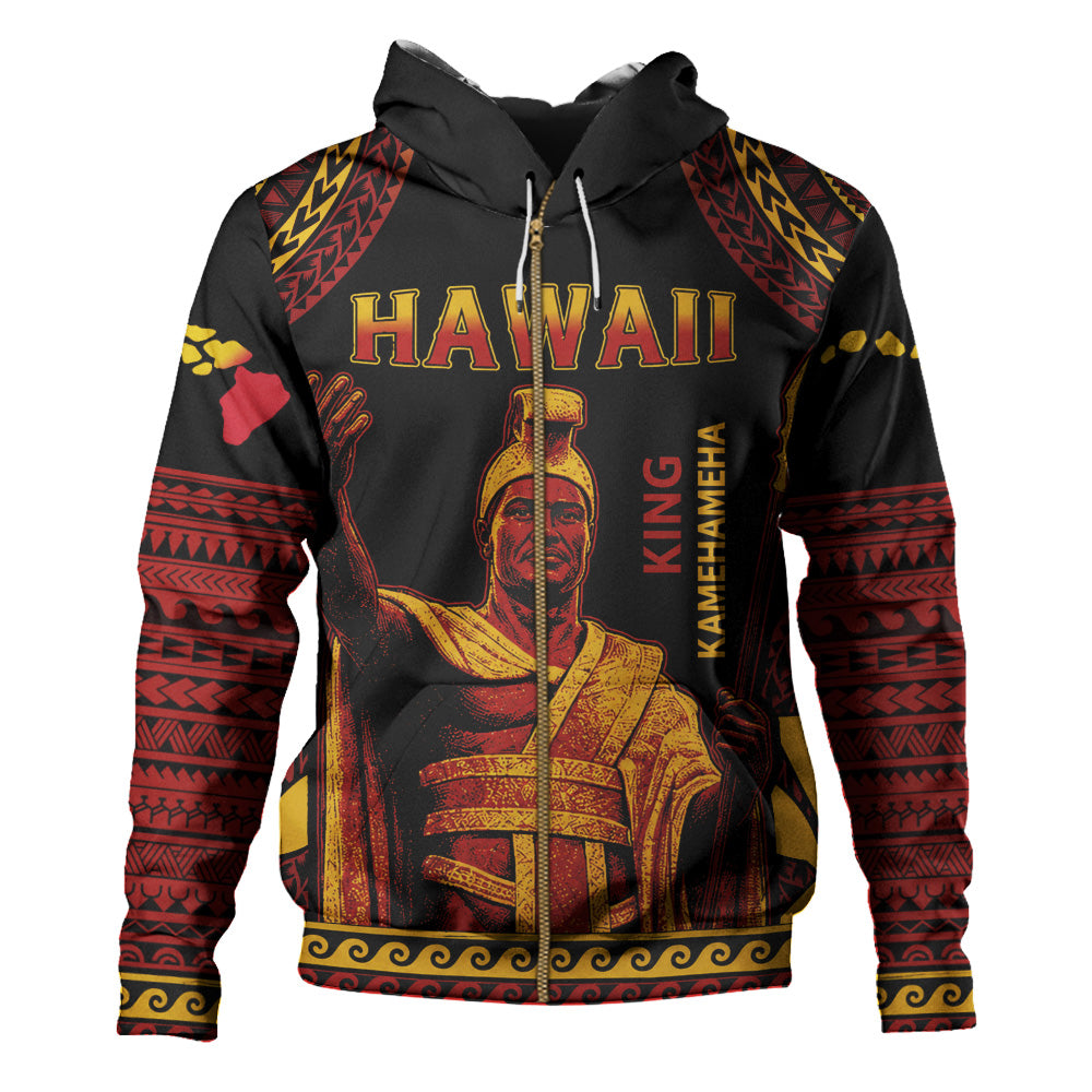 Hawaii Hoodie King Kamehameha Unity Kanaka Maoli Tribal Style