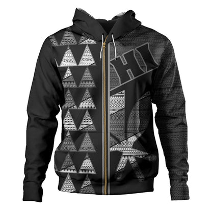 Hawaii Hoodie HI Spear Monochrome Tribal Pattern