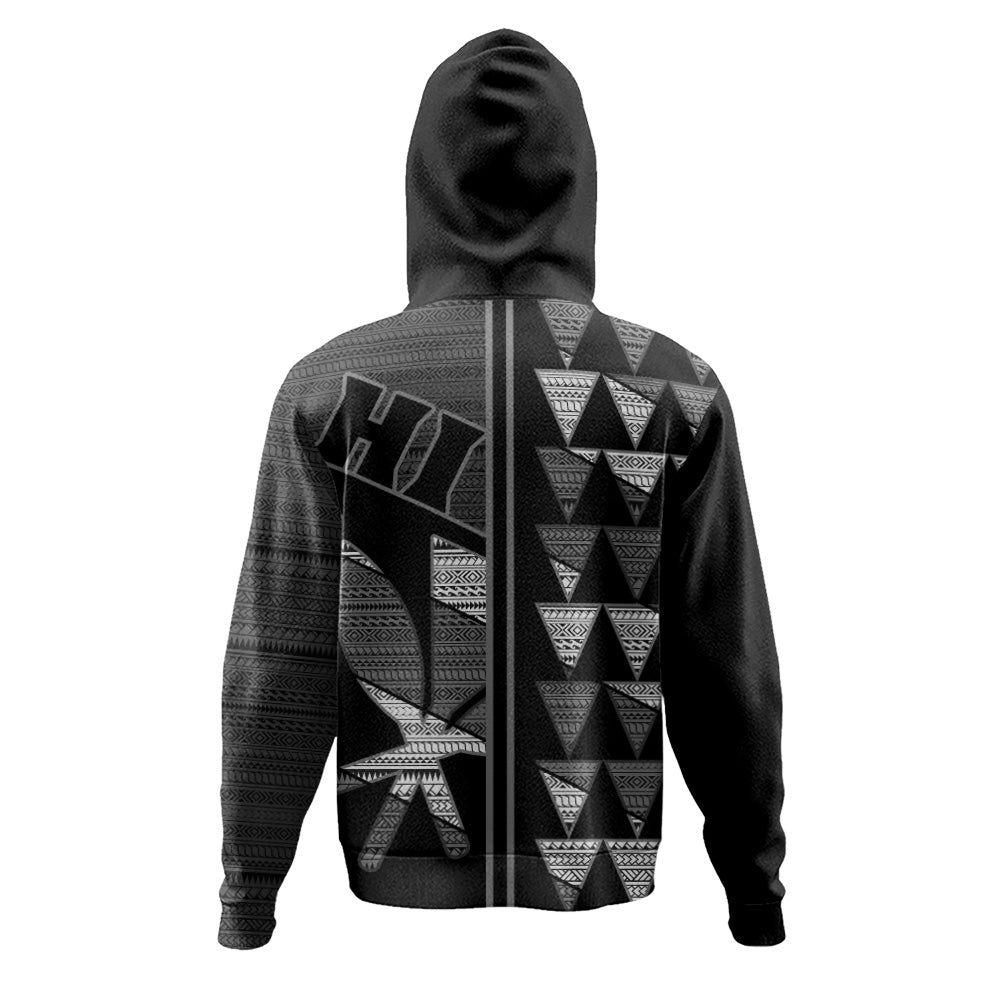 Hawaii Hoodie HI Spear Monochrome Tribal Pattern
