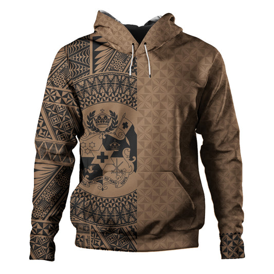 Tonga Hoodie Coat Of Arms Ngatu Tapa Heritage Style