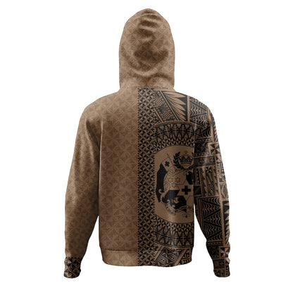 Tonga Hoodie Coat Of Arms Ngatu Tapa Heritage Style