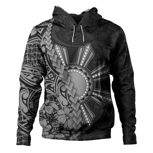 Philippines Filipinos Hoodie Sampaguita Flower Tribal Fusion Style
