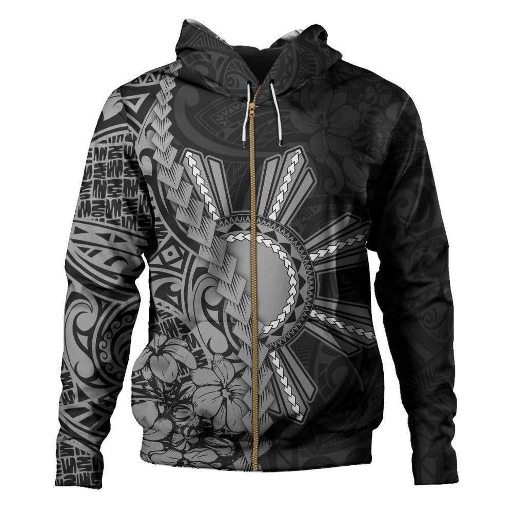 Philippines Filipinos Hoodie Sampaguita Flower Tribal Fusion Style