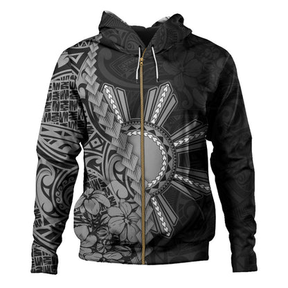 Philippines Filipinos Hoodie Sampaguita Flower Tribal Fusion Style