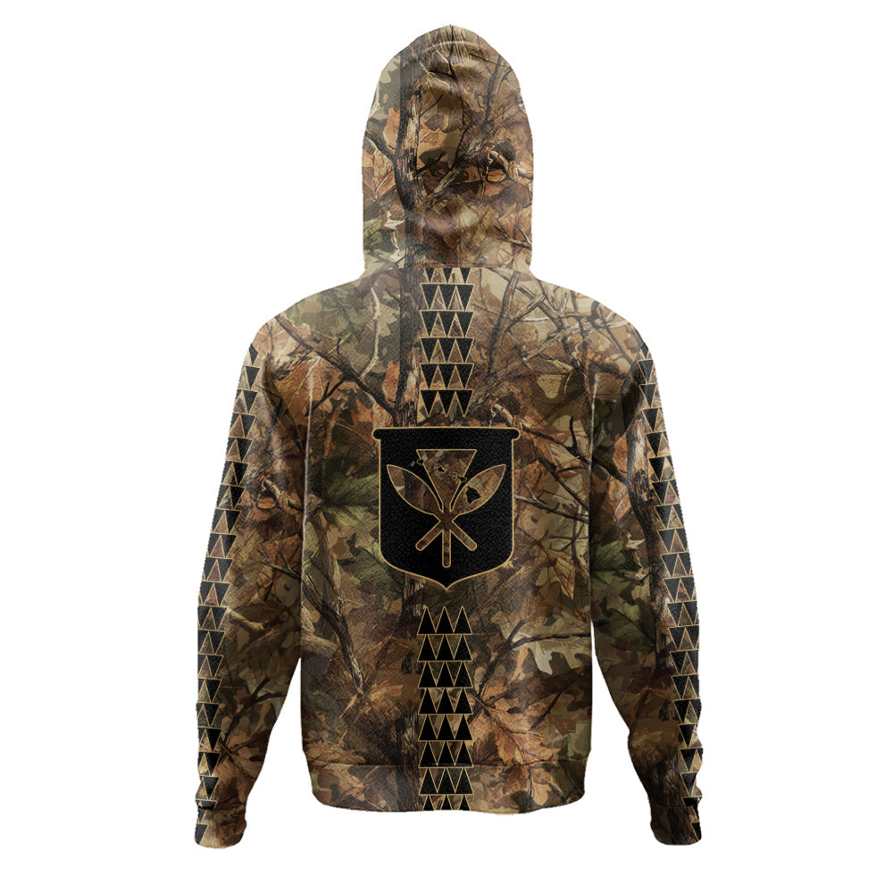 Hawaii Hoodie Woodland Kanaka Camo Style