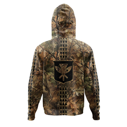 Hawaii Hoodie Woodland Kanaka Camo Style