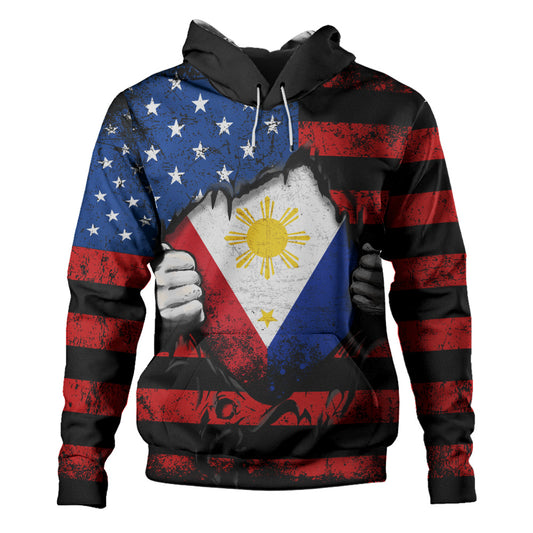 Philippines Filipinos Hoodie Heart American Soul
