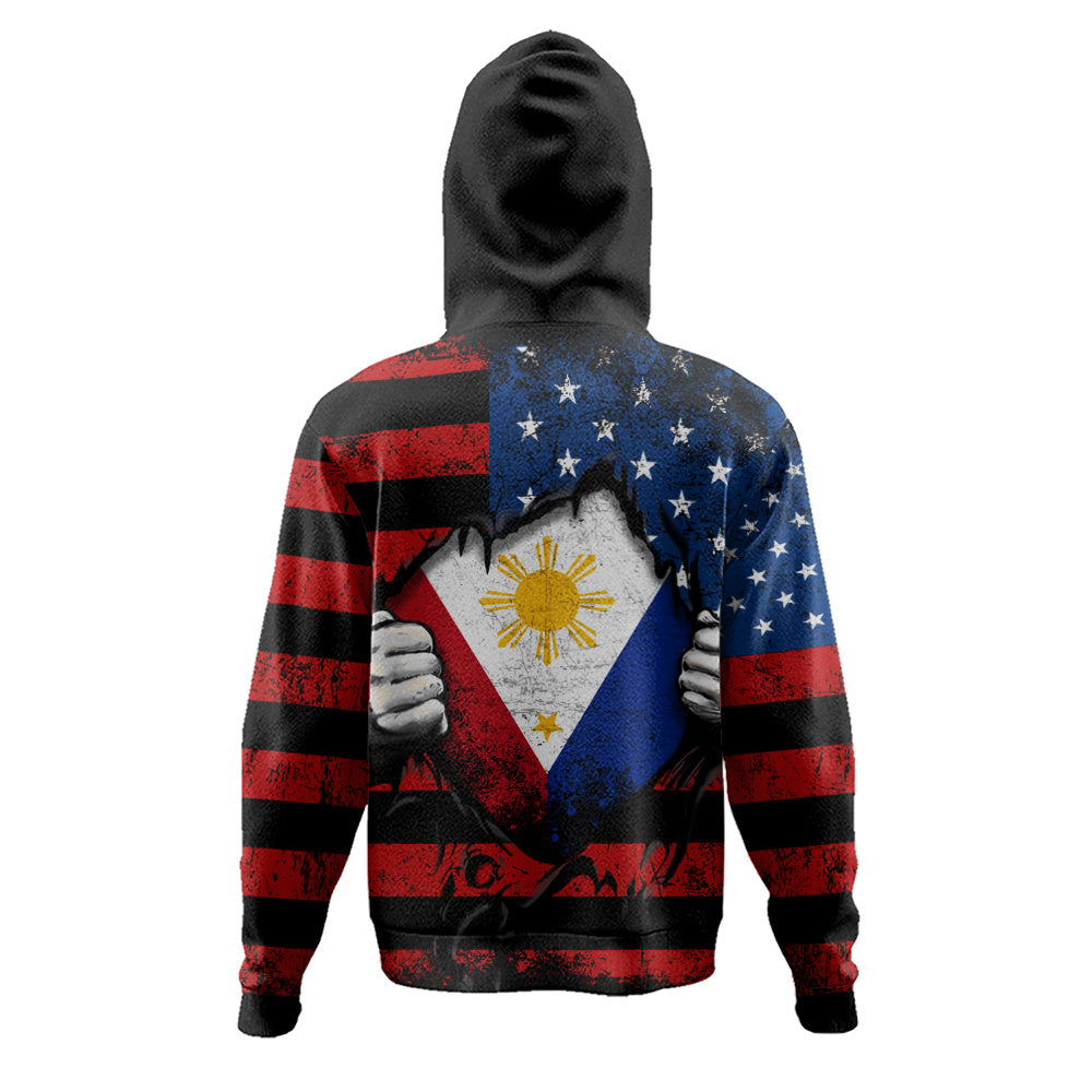 Philippines Filipinos Hoodie Heart American Soul