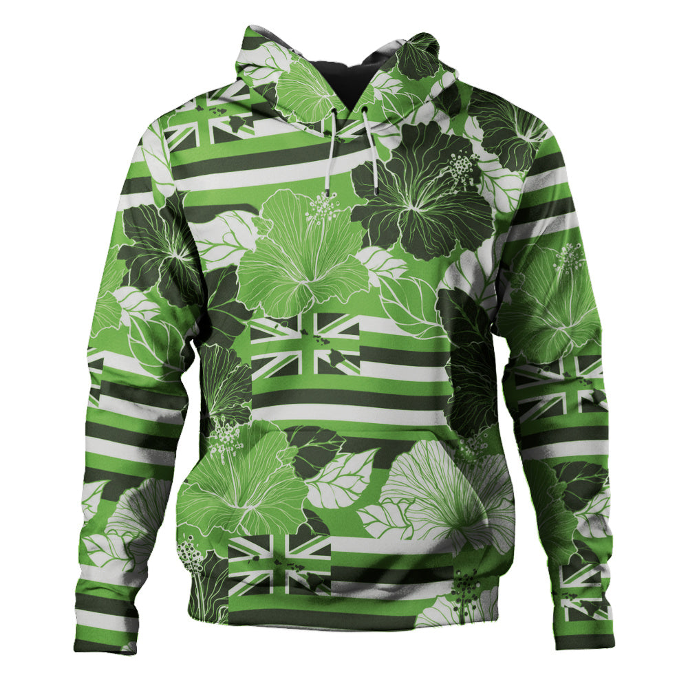 Hawaii Hoodie Hibiscus Flag Map Island Pride