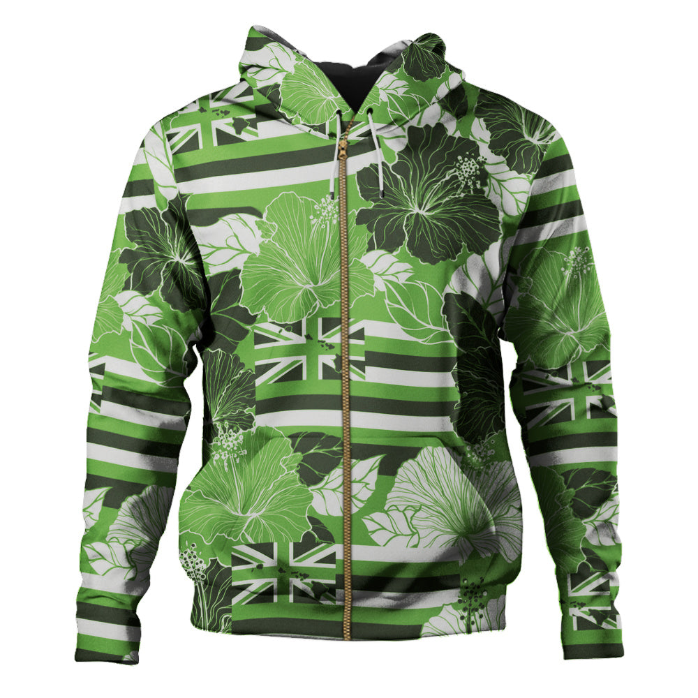 Hawaii Hoodie Hibiscus Flag Map Island Pride