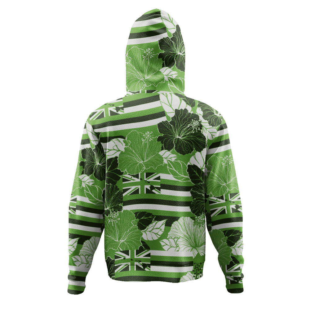 Hawaii Hoodie Hibiscus Flag Map Island Pride