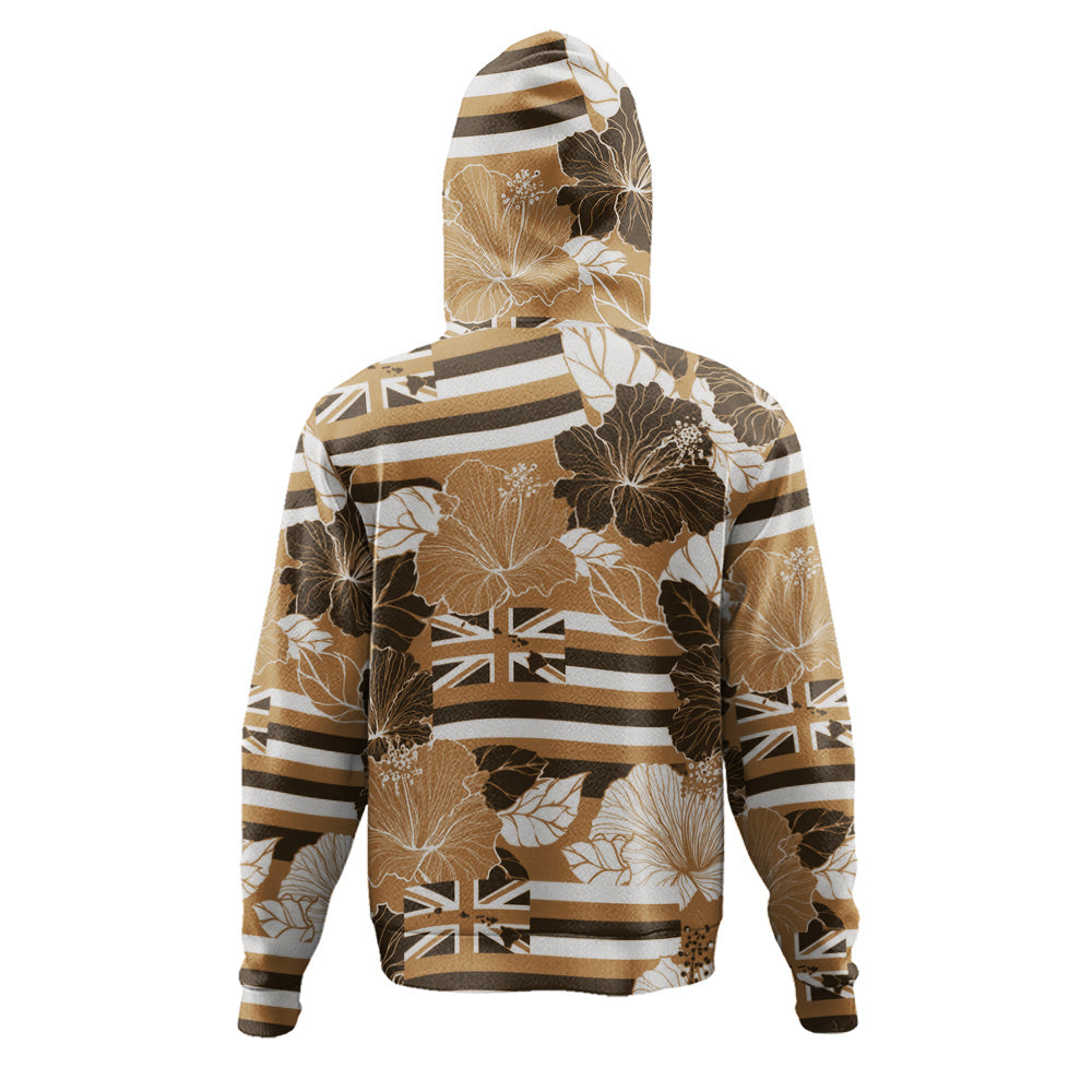 Hawaii Hoodie Hibiscus Flag Map Island Pride