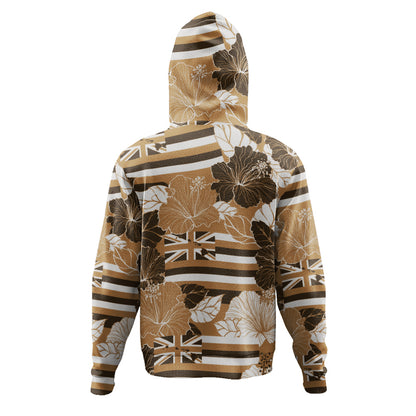 Hawaii Hoodie Hibiscus Flag Map Island Pride
