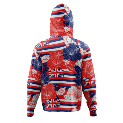 Hawaii Hoodie Hibiscus Flag Map Island Pride