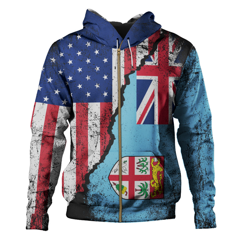 Fiji Hoodie Fijian American Unity Style