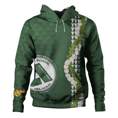 ʻAiea High School Hoodie Puakenikeni Maile Flower Lei