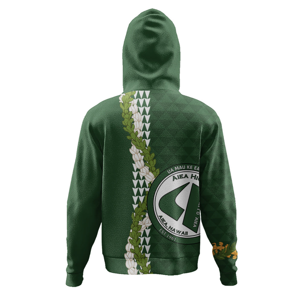 ʻAiea High School Hoodie Puakenikeni Maile Flower Lei