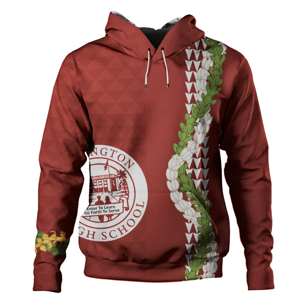 Farrington High School Hoodie Puakenikeni Maile Flower Lei