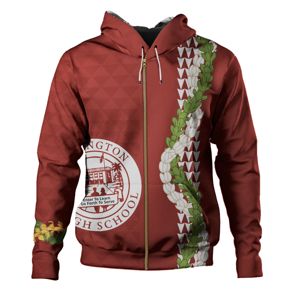 Farrington High School Hoodie Puakenikeni Maile Flower Lei