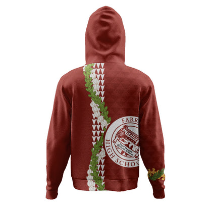 Farrington High School Hoodie Puakenikeni Maile Flower Lei