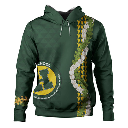 Hana High and Elementary School Hoodie Puakenikeni Maile Flower Lei