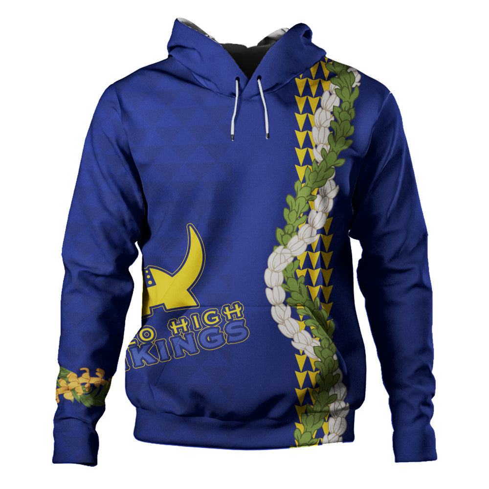 Hilo High School Hoodie Puakenikeni Maile Flower Lei