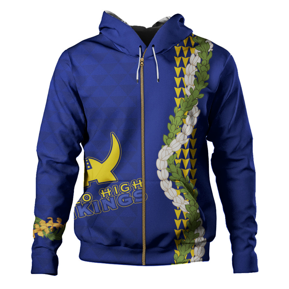 Hilo High School Hoodie Puakenikeni Maile Flower Lei