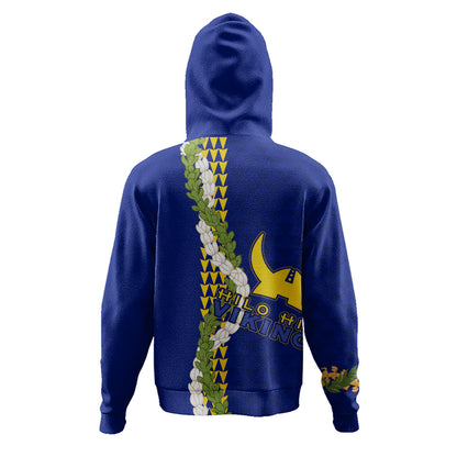 Hilo High School Hoodie Puakenikeni Maile Flower Lei