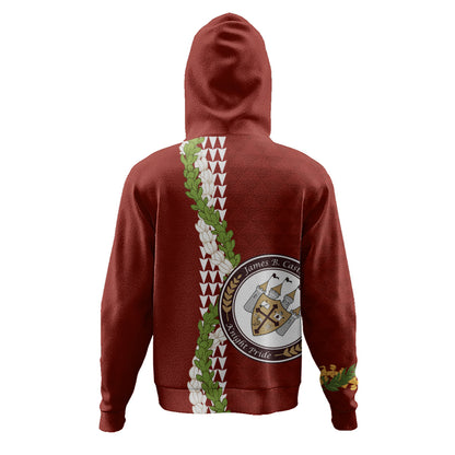 James B. Castle High School Hoodie Puakenikeni Maile Flower Lei