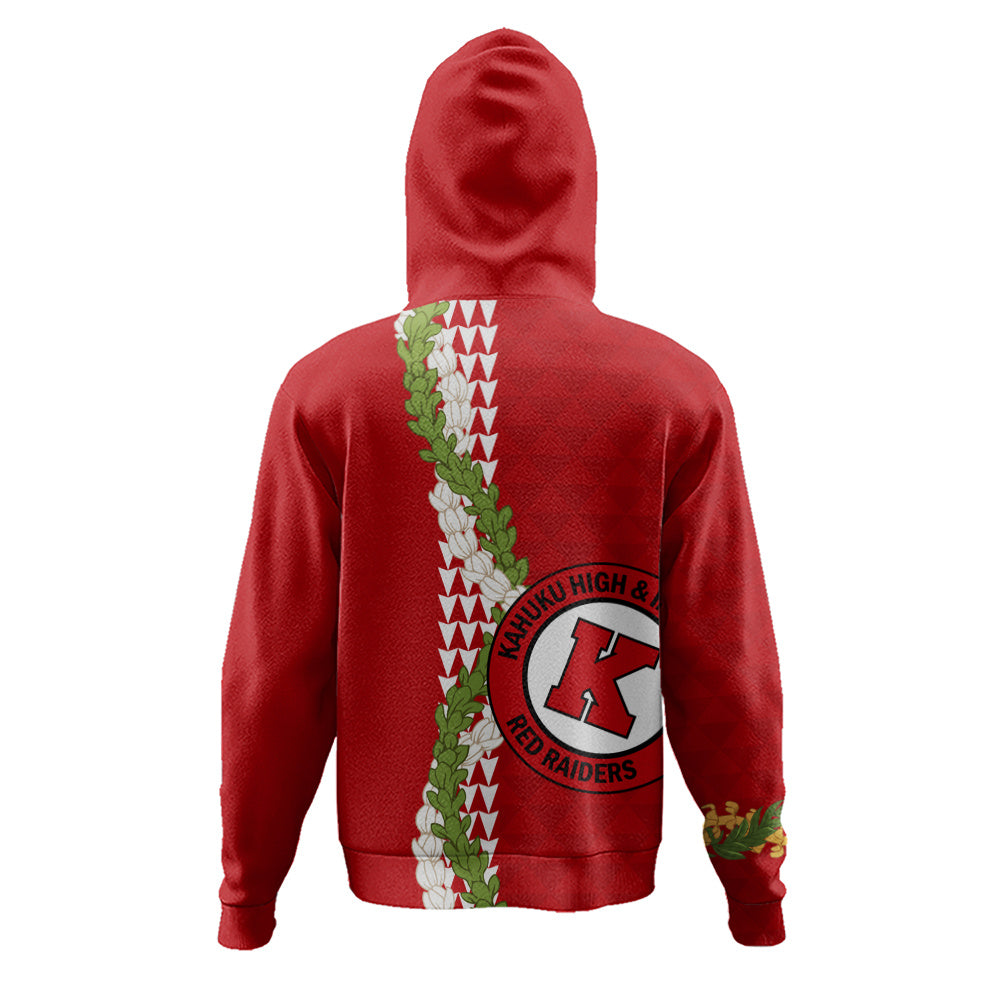 Kahuku High & Intermediate School Hoodie Puakenikeni Maile Flower Lei