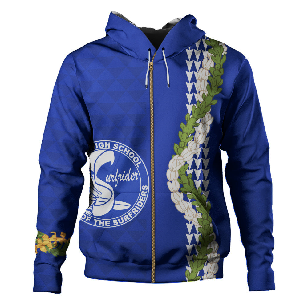 Kailua High School Hoodie Puakenikeni Maile Flower Lei