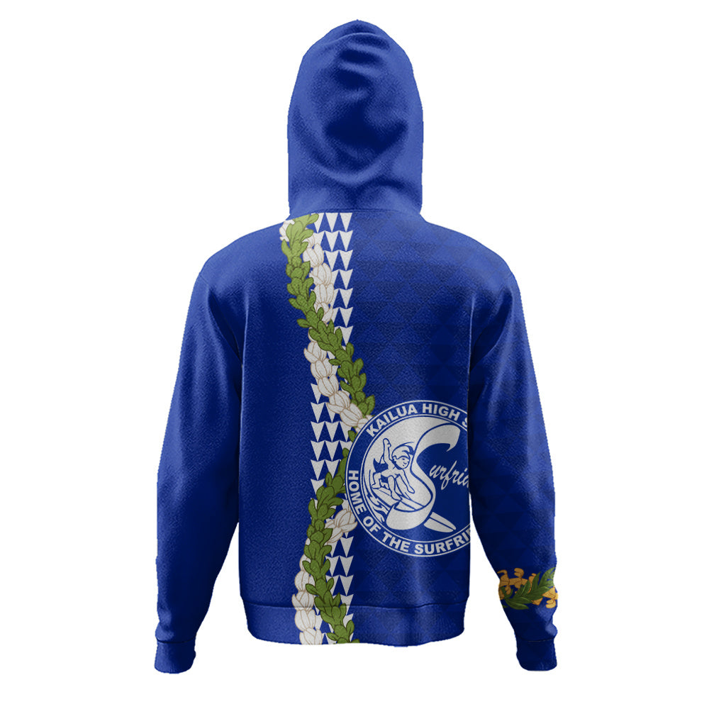 Kailua High School Hoodie Puakenikeni Maile Flower Lei