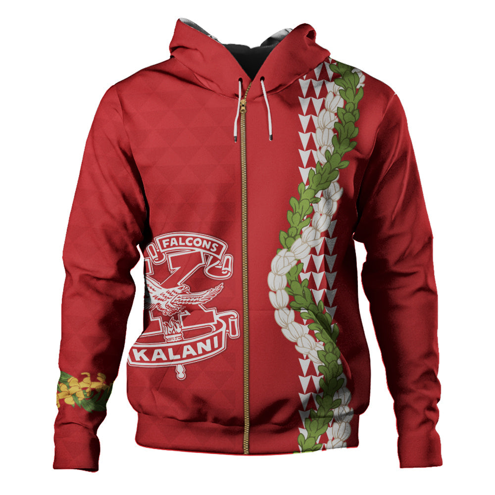 Kalani High School Hoodie Puakenikeni Maile Flower Lei