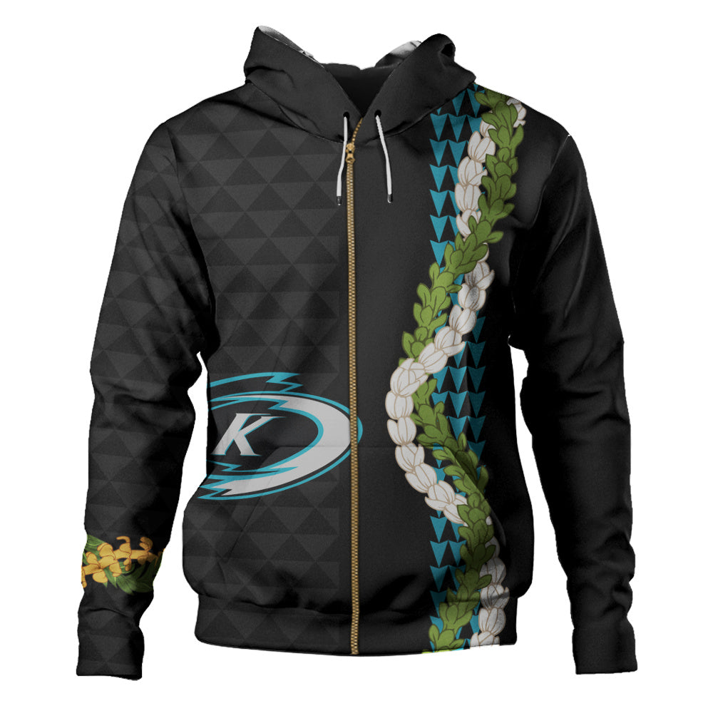 Kapolei High School Hoodie Puakenikeni Maile Flower Lei